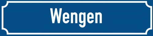 Straßenschild Wengen