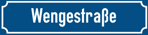 Straßenschild Wengestraße