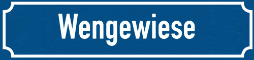 Straßenschild Wengewiese zum kostenlosen Download