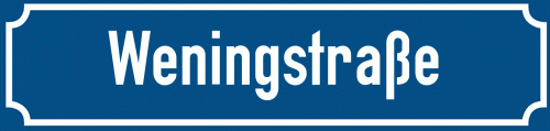 Straßenschild Weningstraße zum kostenlosen Download
