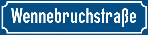 Straßenschild Wennebruchstraße