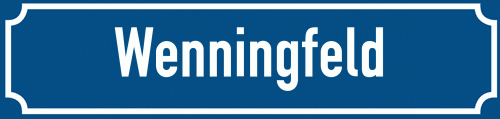 Straßenschild Wenningfeld