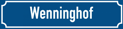 Straßenschild Wenninghof