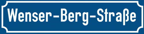 Straßenschild Wenser-Berg-Straße