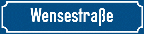 Straßenschild Wensestraße