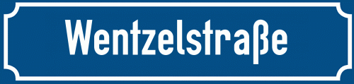 Straßenschild Wentzelstraße