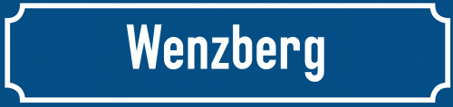 Straßenschild Wenzberg