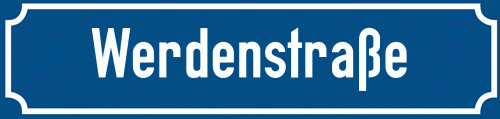 Straßenschild Werdenstraße