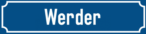 Straßenschild Werder