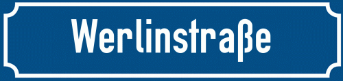 Straßenschild Werlinstraße zum kostenlosen Download