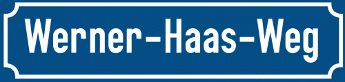 Straßenschild Werner-Haas-Weg