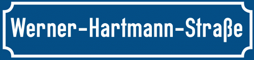 Straßenschild Werner-Hartmann-Straße
