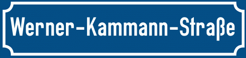 Straßenschild Werner-Kammann-Straße