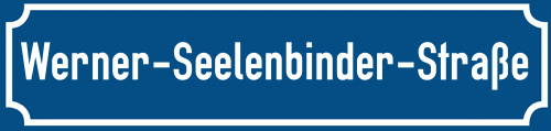 Straßenschild Werner-Seelenbinder-Straße zum kostenlosen Download