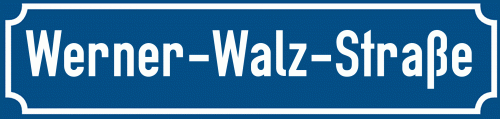 Straßenschild Werner-Walz-Straße zum kostenlosen Download