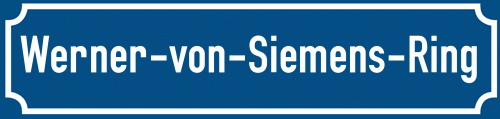 Straßenschild Werner-von-Siemens-Ring