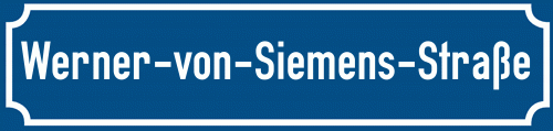 Straßenschild Werner-von-Siemens-Straße zum kostenlosen Download