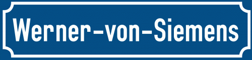 Straßenschild Werner-von-Siemens