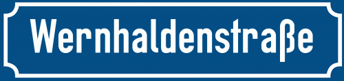 Straßenschild Wernhaldenstraße zum kostenlosen Download