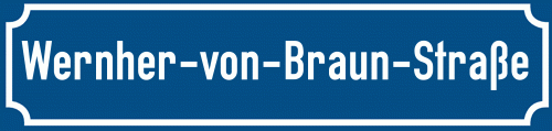 Straßenschild Wernher-von-Braun-Straße