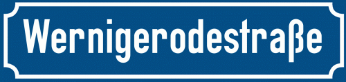 Straßenschild Wernigerodestraße zum kostenlosen Download