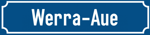 Straßenschild Werra-Aue