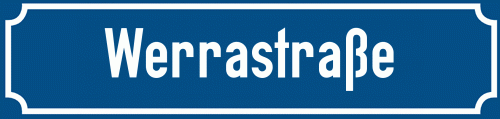 Straßenschild Werrastraße zum kostenlosen Download