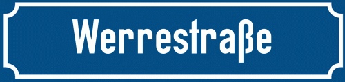 Straßenschild Werrestraße zum kostenlosen Download