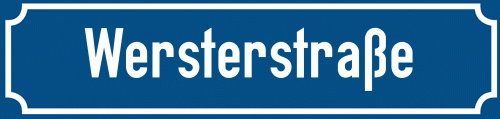 Straßenschild Wersterstraße