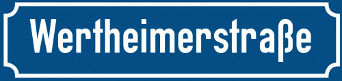 Straßenschild Wertheimerstraße zum kostenlosen Download