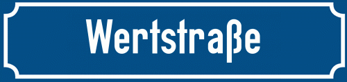 Straßenschild Wertstraße