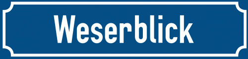 Straßenschild Weserblick