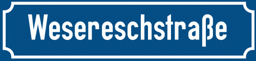 Straßenschild Wesereschstraße