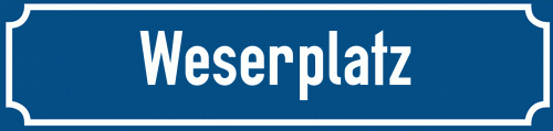 Straßenschild Weserplatz