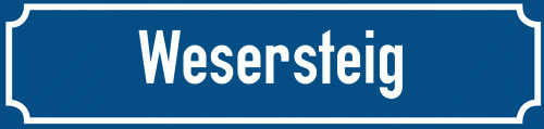 Straßenschild Wesersteig