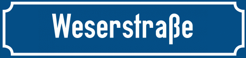 Straßenschild Weserstraße