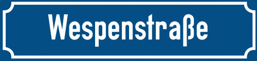 Straßenschild Wespenstraße