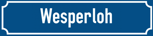 Straßenschild Wesperloh zum kostenlosen Download