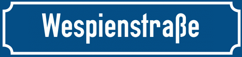 Straßenschild Wespienstraße