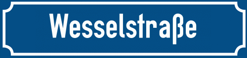 Straßenschild Wesselstraße