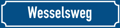 Straßenschild Wesselsweg