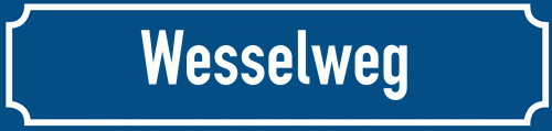 Straßenschild Wesselweg