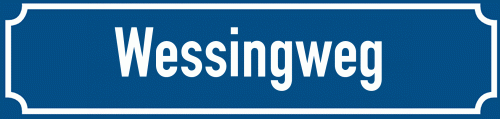 Straßenschild Wessingweg zum kostenlosen Download