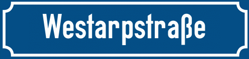 Straßenschild Westarpstraße