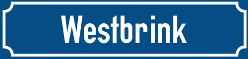 Straßenschild Westbrink