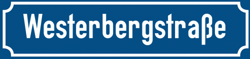 Straßenschild Westerbergstraße zum kostenlosen Download