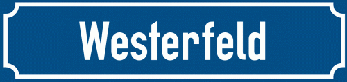 Straßenschild Westerfeld