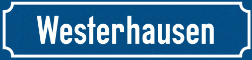 Straßenschild Westerhausen zum kostenlosen Download