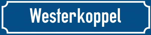 Straßenschild Westerkoppel