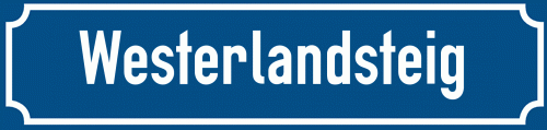 Straßenschild Westerlandsteig